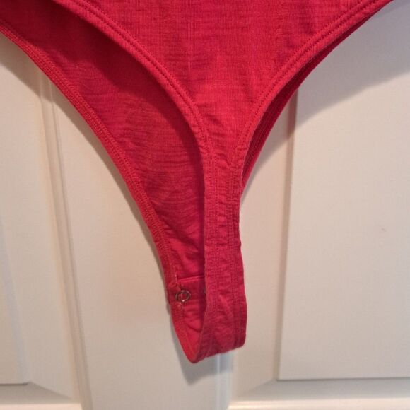 Woolx Sophia Womens Size M Pink Wool Tencel Blend Long Sleeve Bodysuit Top - Picture 3 of 12